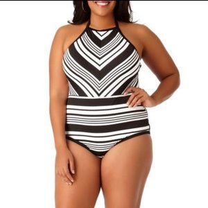 Plus size halter one piece bathing suit